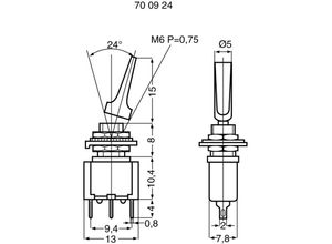 2050000217791 - 700932 ms 500 a-mf Kippschalter 250 v ac 3 a 1 x Ein Ein rastend 1 St - Miyama