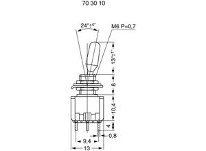 2050000222382 - 703036 ms 500-BC-C Kippschalter 125 v ac 6 a 1 x Ein Aus Ein rastend 0 rastend 1 St - Miyama