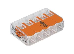 2050003033787 - 221-415-25 221 Verbindungsklemme flexibel 014-4 mm² starr 02-4 mm² Polzahl (num) 5 25 St Transparent Orange