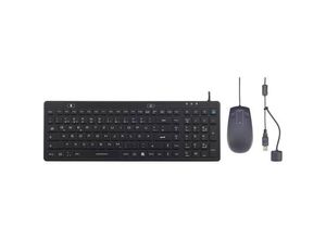 2050004835205 - IP 68 Industrie USB Tastatur Maus-Set Spritzwassergeschützt Staubgeschützt Deutsch QWERTZ Schwarz