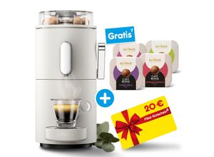 2100000891665 - CoffeeB Kaffeemaschine Globe weiß + 4 Gratis Packungen Coffee Balls + Reiniger & Entkalker + 20€ Gutschein