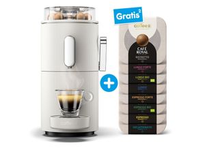 2100000892686 - CoffeeB Kaffeemaschine Globe + 8 Gratis Packungen Coffee Balls weiß