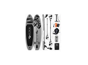 2100000923304 - Stand Up Paddle Board AUKAI Pro Ocean mit Kajak-Sitz grau