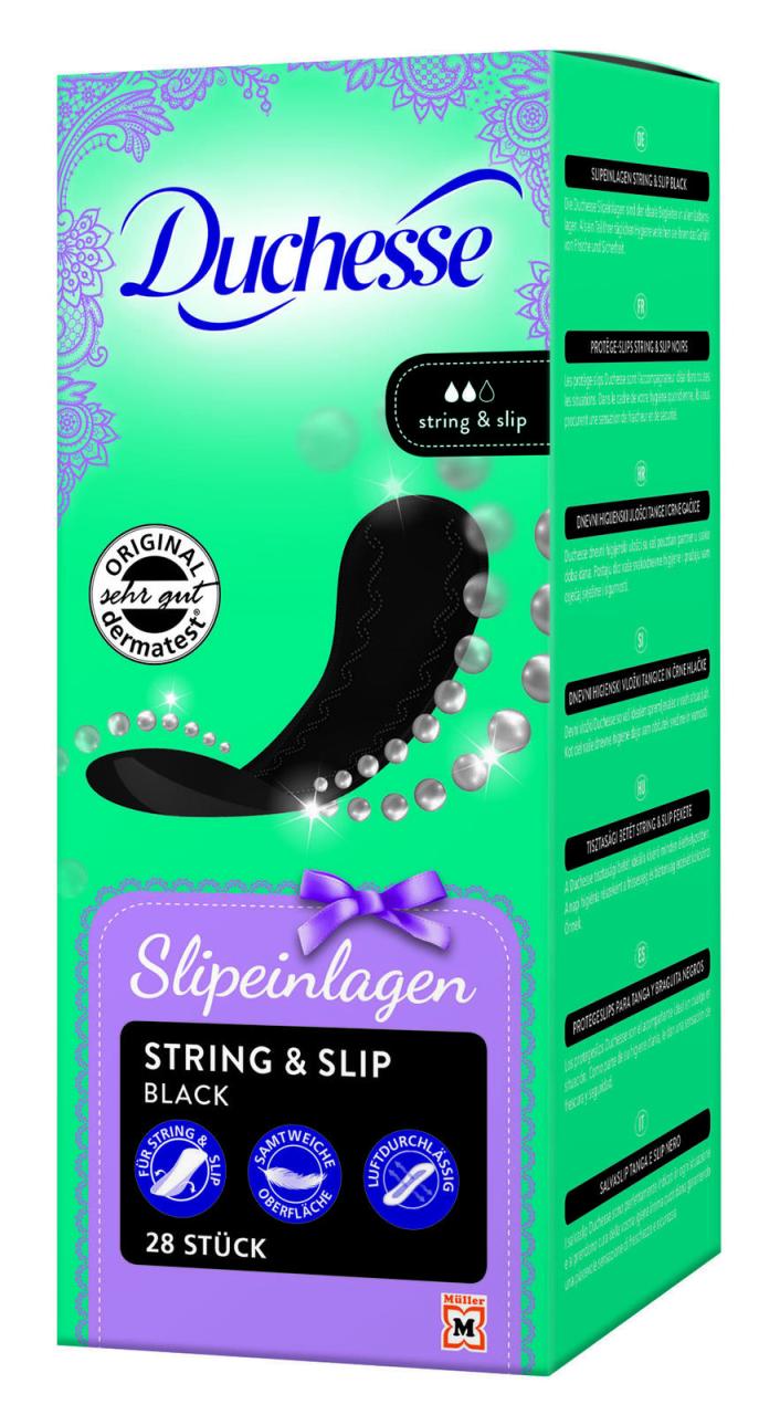 2200096482270 - Duchesse Slipeinlagen String & Slip Black 28 St