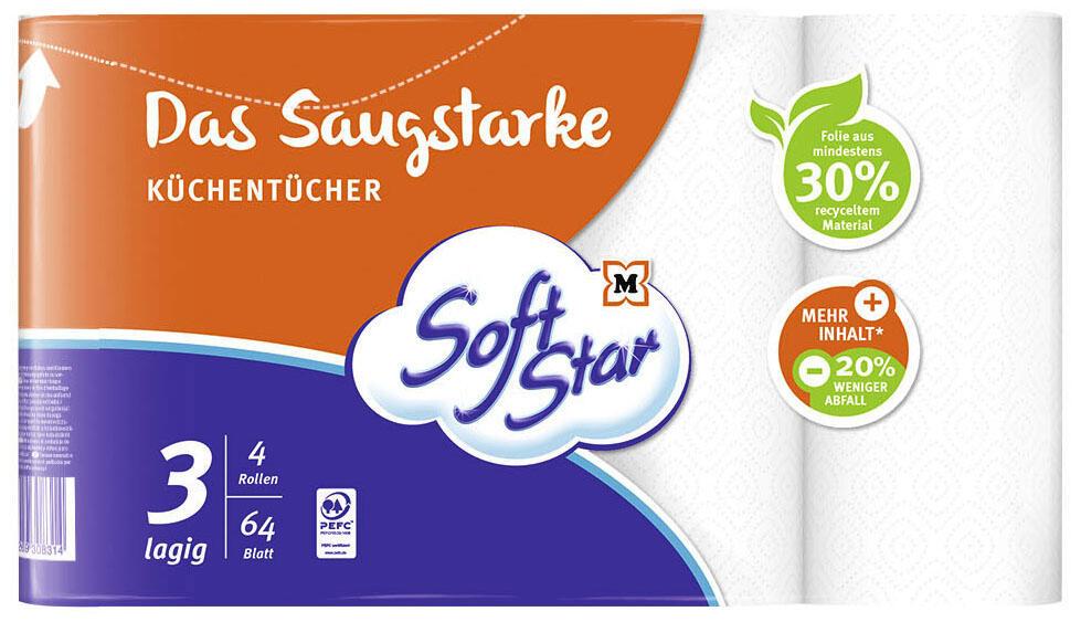 2200269308314 - Soft Star Küchenrollen SoftStar Küchentücher 4 Rollen3-lagig4 Rollen