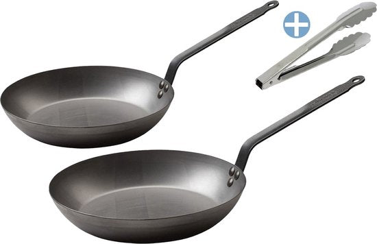 2230468000009 - De Buyer Acier Bratpfannenset 24 cm & 28 cm - 2mm dick - Stahlblechpfannen - günstiges Set