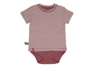 2343556133777 - OrganicEra - Kurzarm-Bodyshirt KUTAY gestreift in bordeaux melange Gr50 56