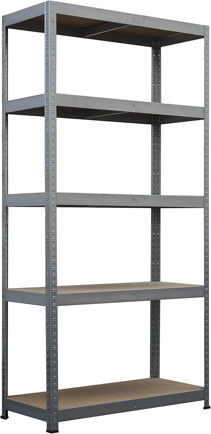 2404034385795 - R175 Lagerregal - 5 x 175 KG - Verzinktes Metall - 40 x 90 x 180 cm - Silber