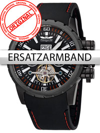 2500000653582 - Ersatzband Silikon P-1108-IB schwarz-rot schwarze Schliesse