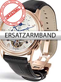 2500000711152 - Ersatzband schwarz 24 mm mit Faltschließe rosé