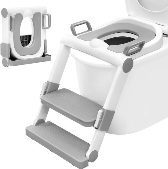2950039386775 - Toilettensitz für Kinder - Toilettensitz Antibakteriell - Soft-Close - PVC - Weiß-Grau - 38x40 cm 2950039386775 - Toilettensitz für Kinder - Toilettensitz Antibakteriell - Soft-Close - PVC - Weiß-Grau - 38x40 cm