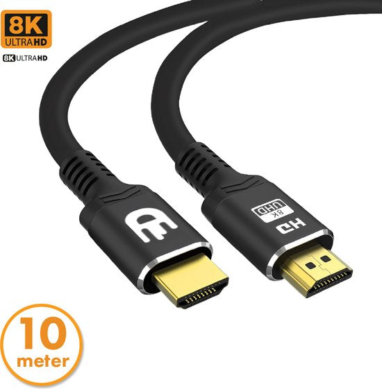 2950045331509 - Drivv Premium HDMI Kabel 21 - Ultra HD 8K - HDMI auf HDMI - Geeignet für Xbox Serie X & PS5 - 10 Meter - Schwarz