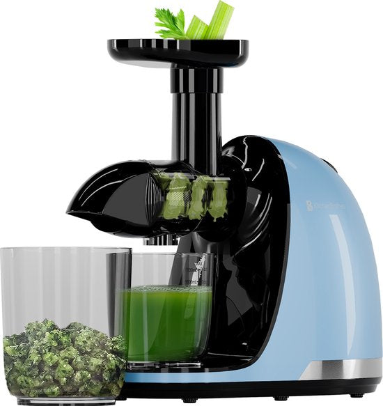 2950053881171 - Slowjuicer - Entsafter - Gemüse- und Obstpresse - 700ml - mit Fruchtfleischbehälter - Saftpresse - Pastellblau