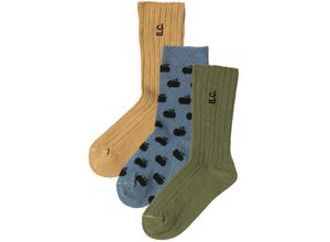 3000000861158 - Bobo Choses - Socken ÄPFEL 3er-Pack in dried herb Gr32-34