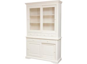 3000005088413 - Biscottini - Ländliches Sideboard aus massivem Lindenholz mit antikweißer Oberfläche L142xPR50xH225 cm Made in Italy - Bianco