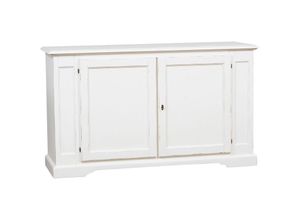 3000005093578 - Biscottini - Ländliches Sideboard aus massivem Lindenholz mit antikweißer Oberfläche L180xPR58xH105 cm Made in Italy - Bianco