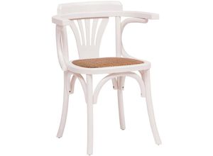 3000005106933 - Biscottini - Thonet Holzstuhl für Esstisch Restaurant Pizzeria Küche Bauernhäuser Arme Kunst antikierter Weiß L45xPR42xH77 Cm - antikes weiß