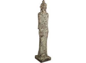 3000005108234 - Biscottini - Statue von Buddha aus bemaltem Gips mit antikiertem Finish L25xPR25xH123 cm