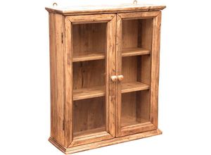 3000005135490 - Biscottini - Kleine Vitrine zum Aufhängen im Country-Stil aus massivem Lindenholz mit natürlichem Finish Made in Italy