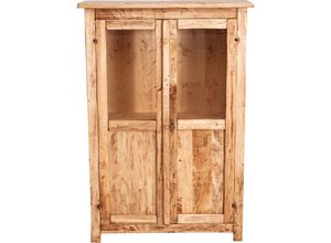 3000005152039 - Biscottini - Landhausvitrine aus massivem Lindenholz natur L68xPR25xH98 cm Made in Italy