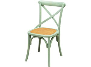 3000005443083 - Biscottini - Moderner Holzstuhl 88x48x52 cm Rustikale Stühle Vintage Thonet Stuhl Küche Esszimmer Restaurant Bistro (Antikes Hellblau) - antik