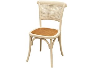 3000005443113 - Biscottini - Thonet Holzstuhl für Esstisch Restaurant Pizzeria Küche Bauernhäuser Arme Kunst gealtertes Holz L45xPR50xH88 cm - antikes weiß