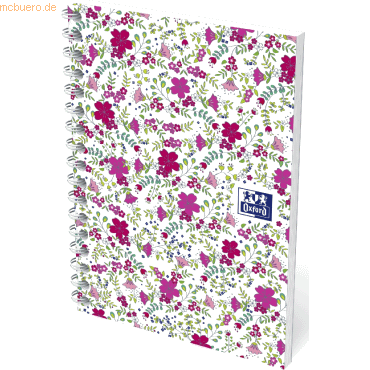 3020120113494 - 10 x Collegeblock ForMe Floral A6 50 Blatt kariert Designs sort