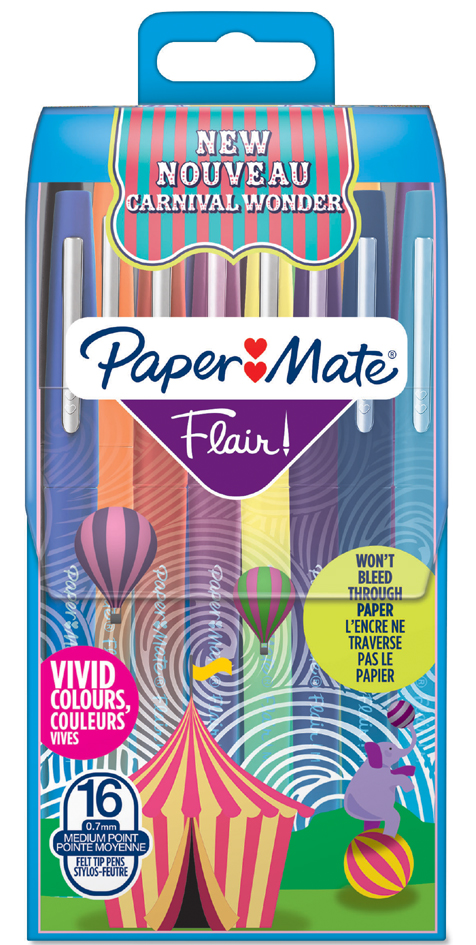 3026980289065 - Paper Mate Flair Filzstifte | mittlere Spitze (07mm) | Tropical Farben | 6 Stück