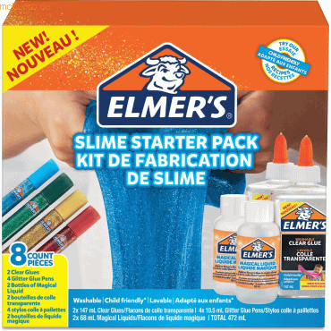 3026980509439 - Elmers Starterset von  für klebrigen Schleim klarer Kleber Glitzer-Klebestifte und magische Schleim-Aktivator-Flüssiglösung 8 Teile