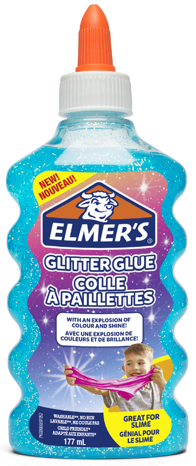 3026980772529 - Elmers Glitzerkleber | blau | auswaschbar & kinderfreundlich | 177 ml - ideal zur Herstellung von Slime