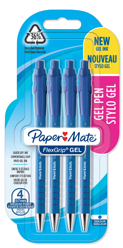 3026981082153 - Paper Mate FlexGrip Gelstifte | 07 mm | blaue Tinte | 4 Stück