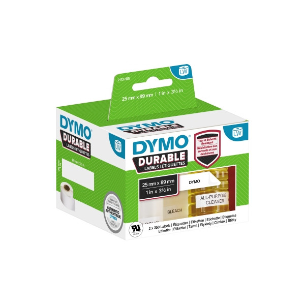 3026981122859 - DYMO Original LabelWriter Hochleistungs-Etiketten | 25 mm x 89 mm | weißes Kunststoff-Etikett | Rolle mit 700 Etiketten | für LabelWriter-Beschriftungsgerät