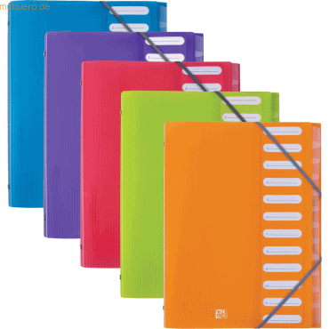 3045050056000 - 12 x Ordnungsmappe School Life A4 PP 12 Fächer sortiert 3045050056000 - 12 x Ordnungsmappe School Life A4 PP 12 Fächer sortiert