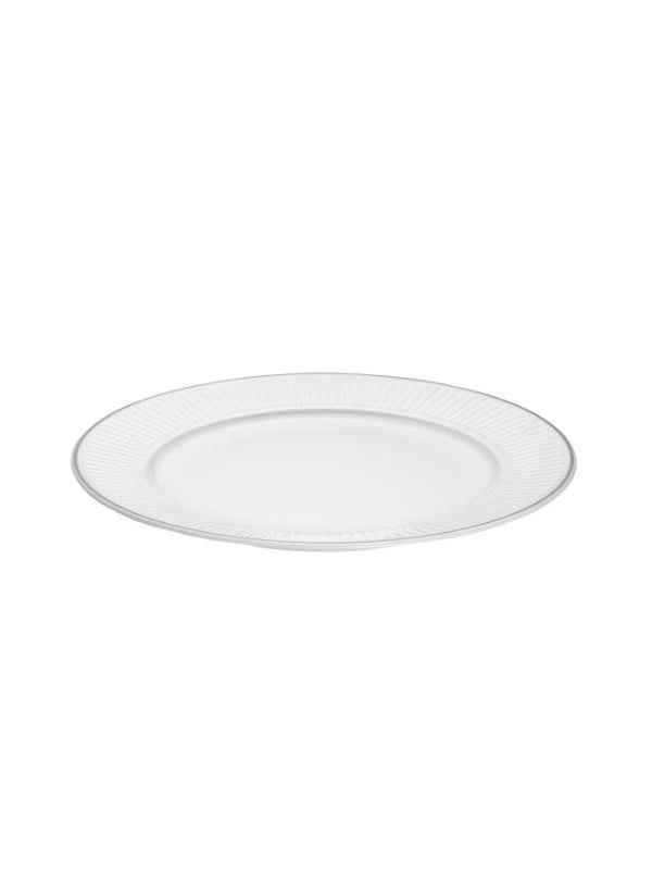 3050910287562 - Plate flat Vienne Plissé 22 cm White Platinum