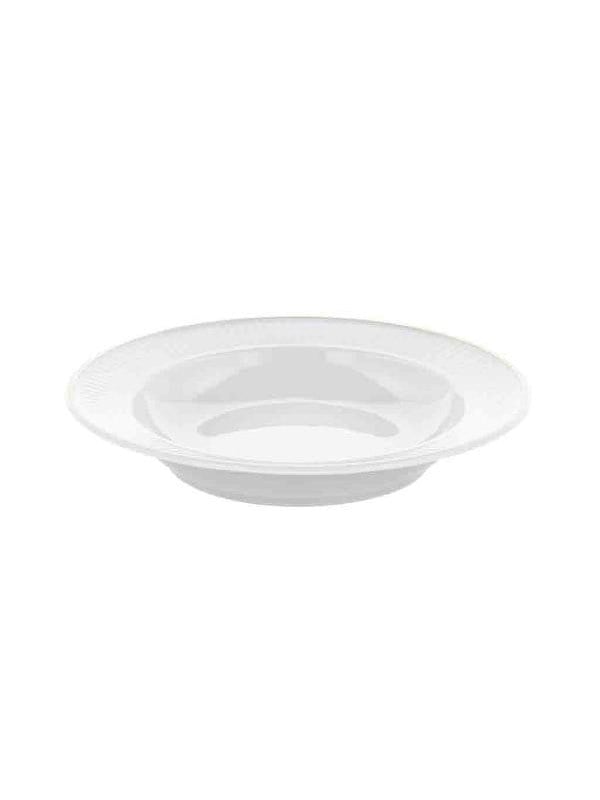 3050910356510 - Plissé Plate deep Dia 22 cm White Matte gold