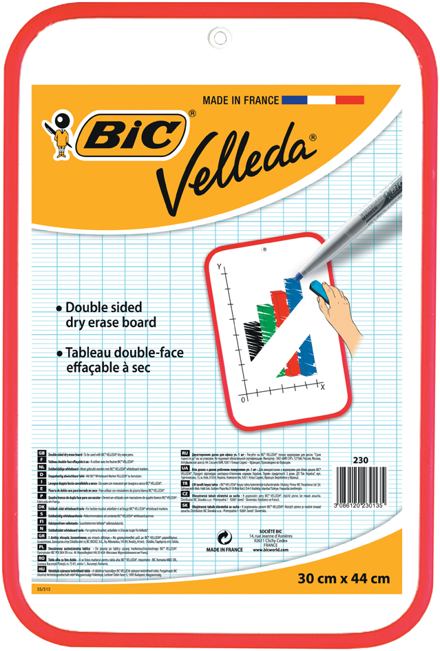 3086120230135 - BIC Weißwandtafel Velleda 2 Seiten Maße 300 x 440 mm