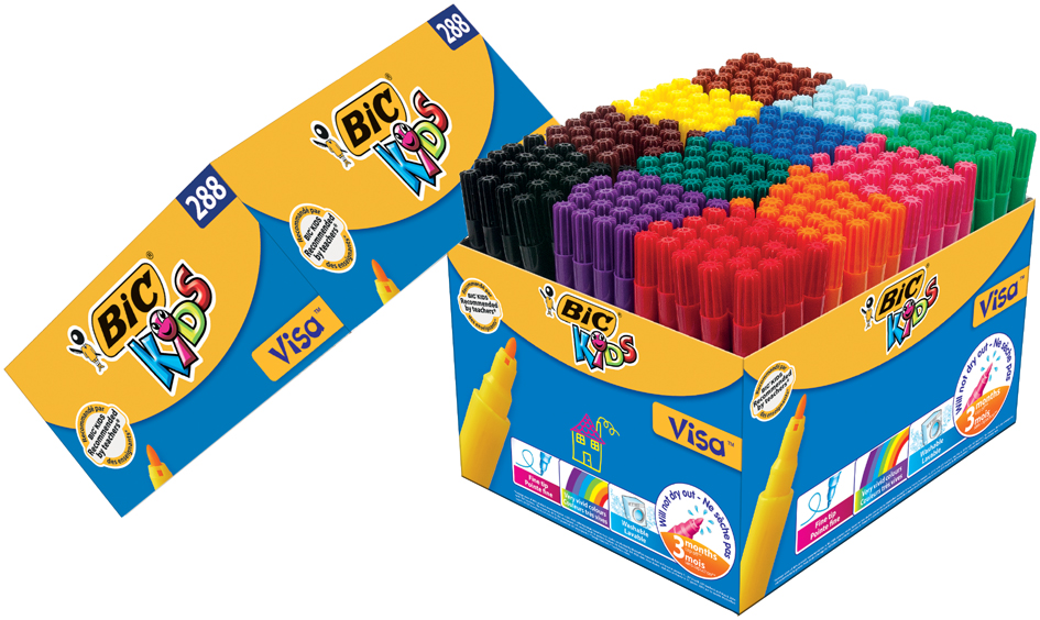 3086123286054 - BIC KIDS Fasermaler Visa 288er Kartonbox