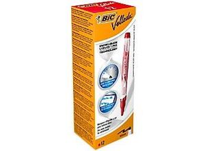 3086123307148 - BIC Velleda Whiteboard-Marker Mittel Rundspitze Rot 12 Stück