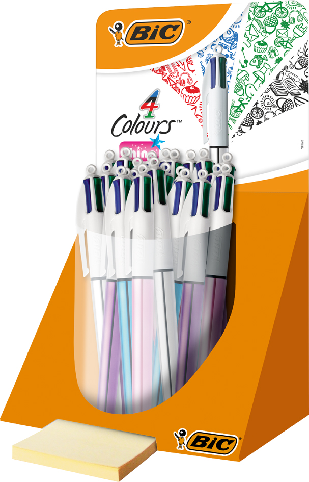 3086123307537 - BIC Druckkugelschreiber 4 Colours Shine im Thekendisplay