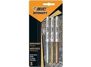 3086123464698 - BIC Intensity 944033 Rundspitze Permanentmarker Mittel Rundspitze 12 mm Farbig Sortiert 3 Stück