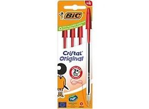 3086123734555 - BIC Cristal Original Kugelschreiber Medium 04 mm Rot 4 Stück