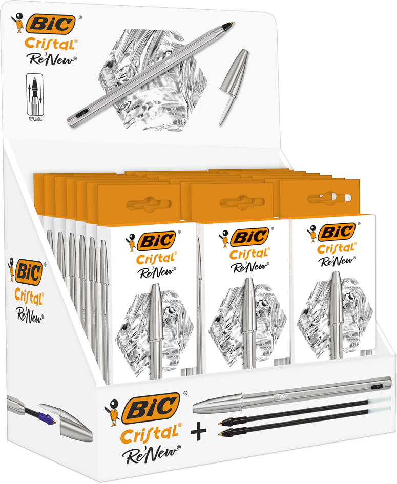 3086129901265 - BIC Kugelschreiber Cristal RENEW Thekendisplay