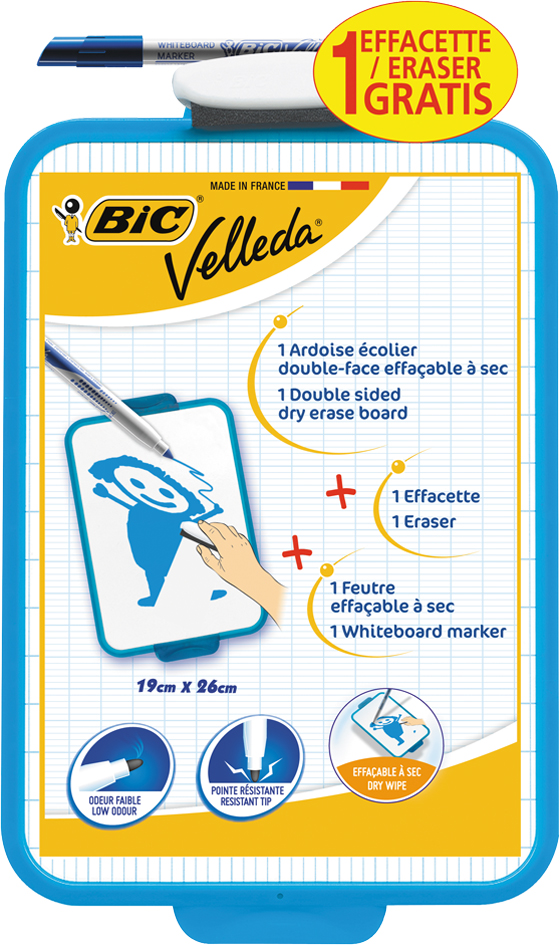 3086129999576 - BIC wandmontierbares nicht magnetische einseitiges Whiteboard Emaille Velleda 19 x 29 cm