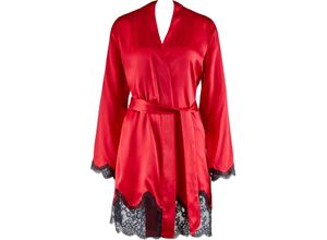 3102061890419 - Mon Amour Nachthemd Kimono Spitze für Damen rot L