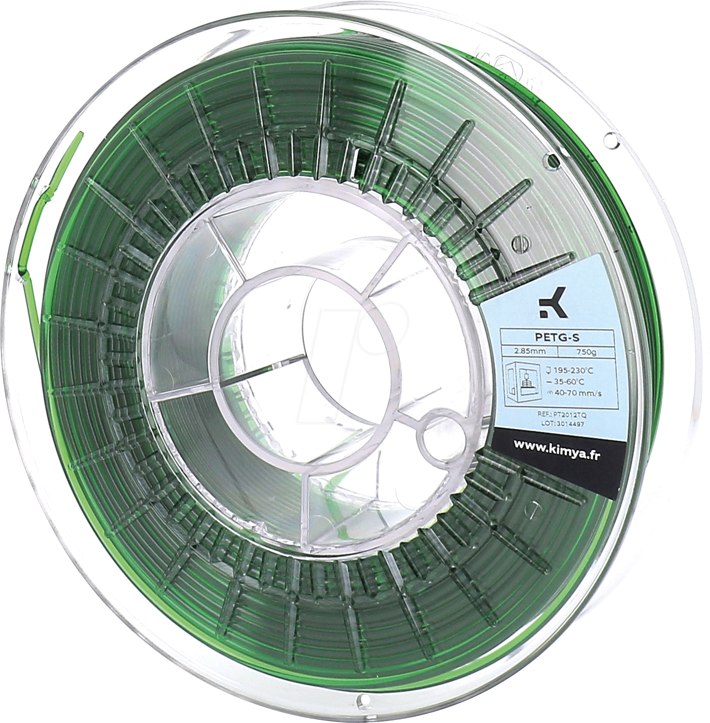 3112539793524 - KIMYA PT2012TQ - Filament PETG-S Grün Transluzent 285 mm 750 g