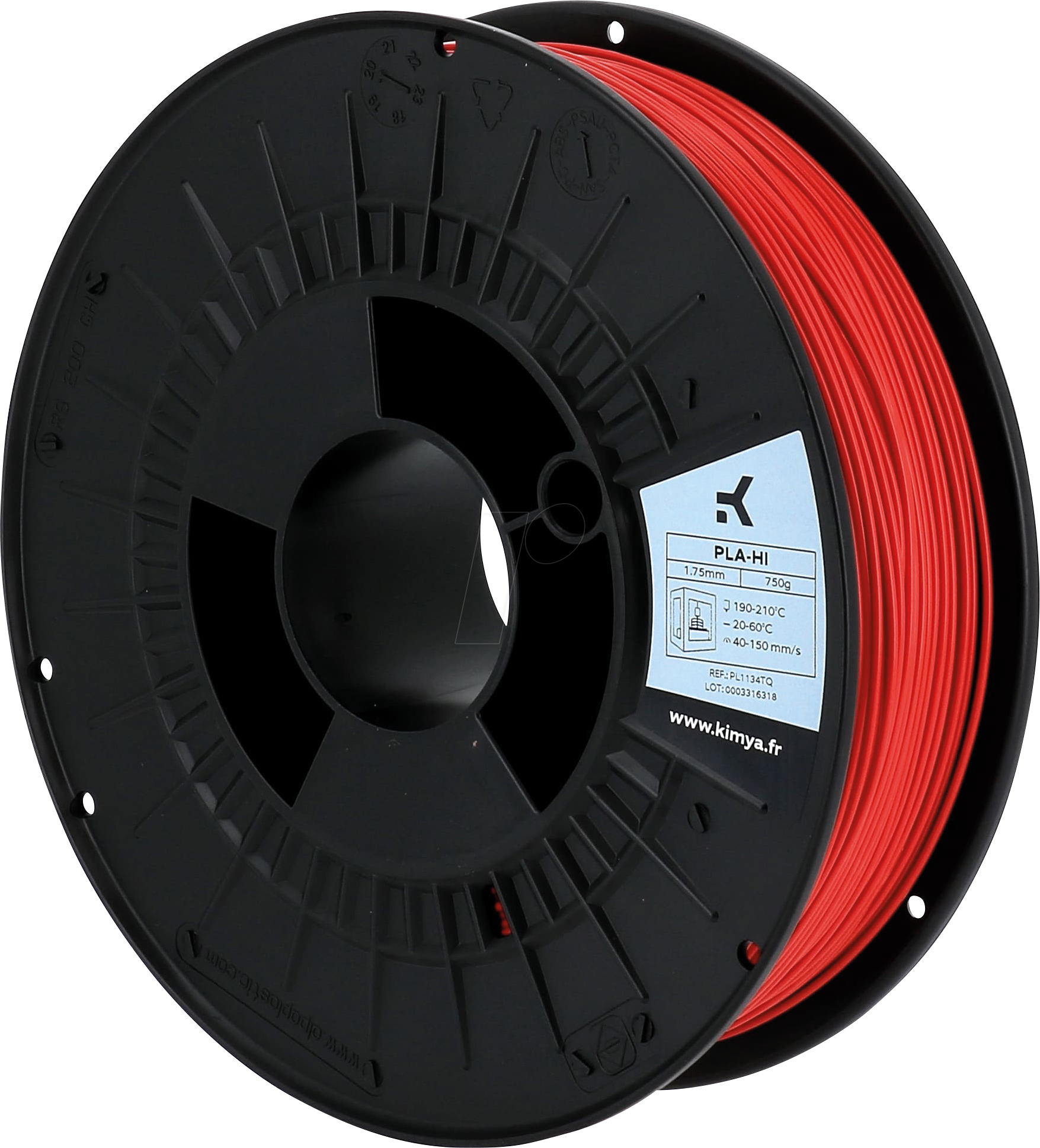 3112539793920 - KIMYA PL1134TQ - Filament PLA-HI Rot 175 mm 750 g