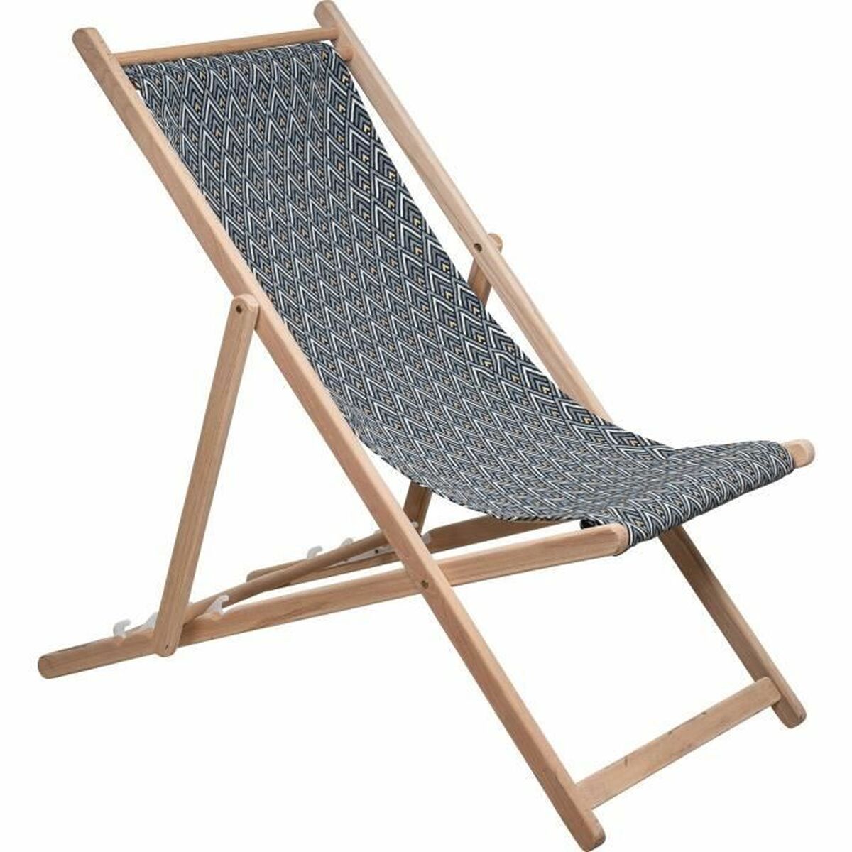 3113610175420 - Sun-lounger Brown Grey 132 x 55 x 35 cm beech wood