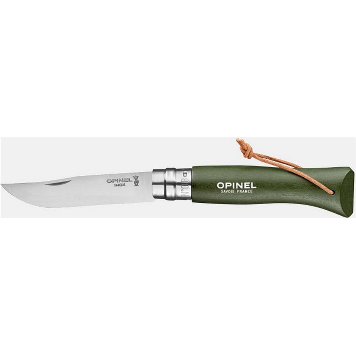 3123840017032 - Opinel Tradition N°08 Kaki Lackiert - 8 cm Edelstahlklinge Eschenholzgriff Virobloc