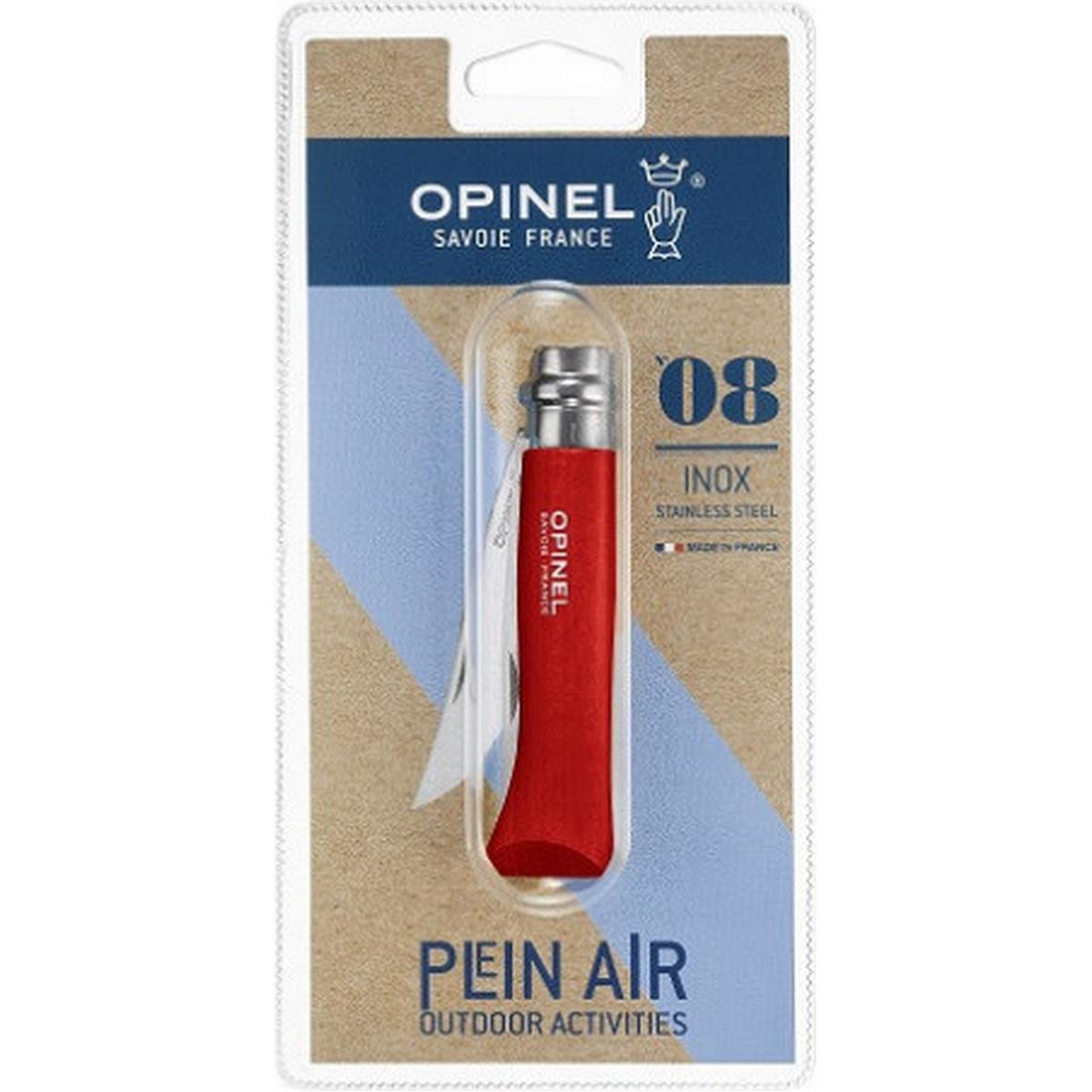 3123840019814 - Opinel Tradition N08 Messer Rot - Klassisches Design und Lebendige Farbe