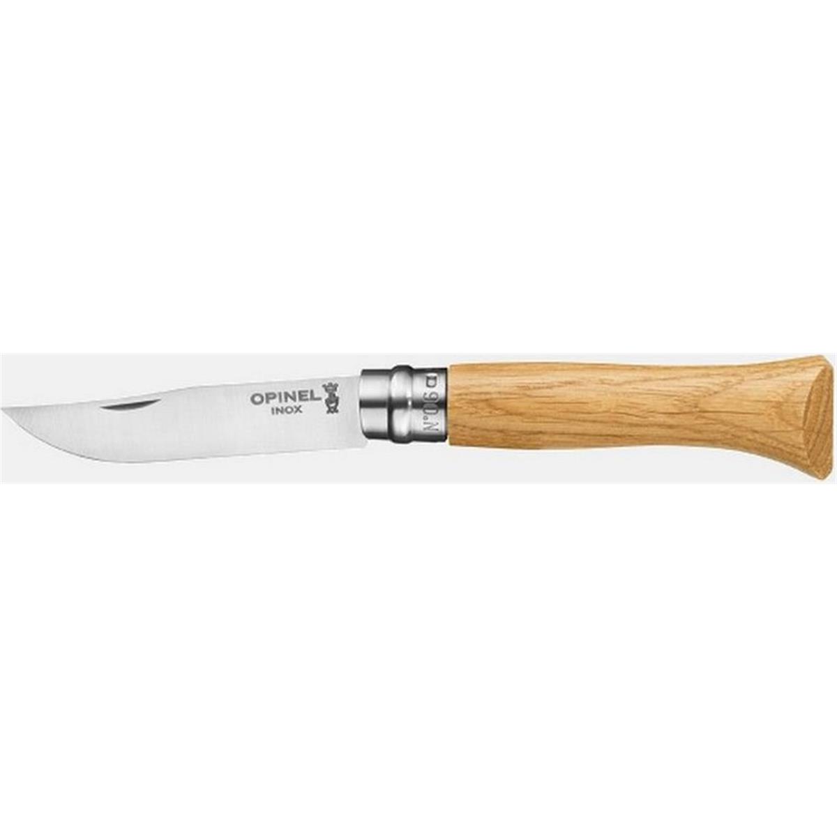 3123840020247 - Opinel Luxury N06 Inox Messer mit Eichenholzgriff - Elegant und Robust